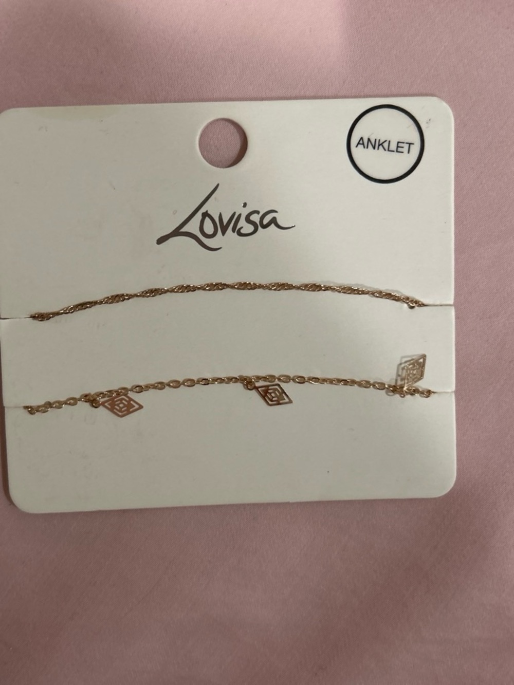 Lovisa Gold Anklet Set with Geometric Charms